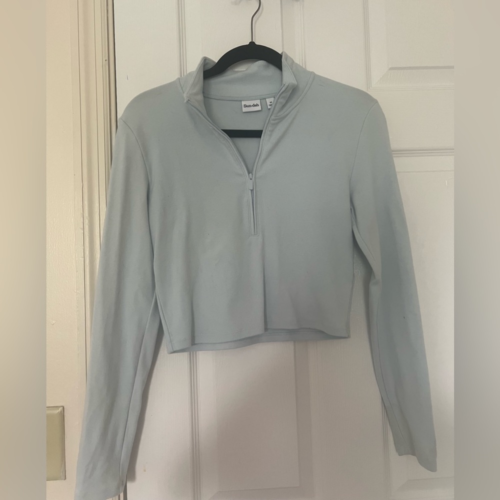 Aritzia Sunday Best light blue quarter zip